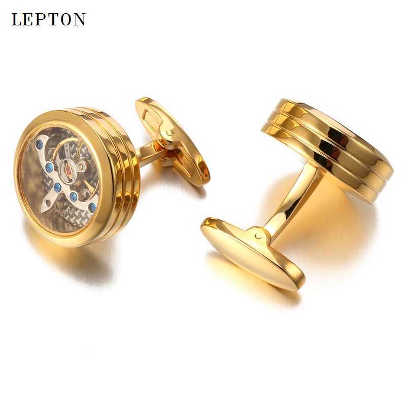 Hot Movement Tourbillon Cufflinks For Mens Shirt Cuffs Button Top quality Mechanical Watch Tourbillon Cufflinks Relojes Gemelos W250606