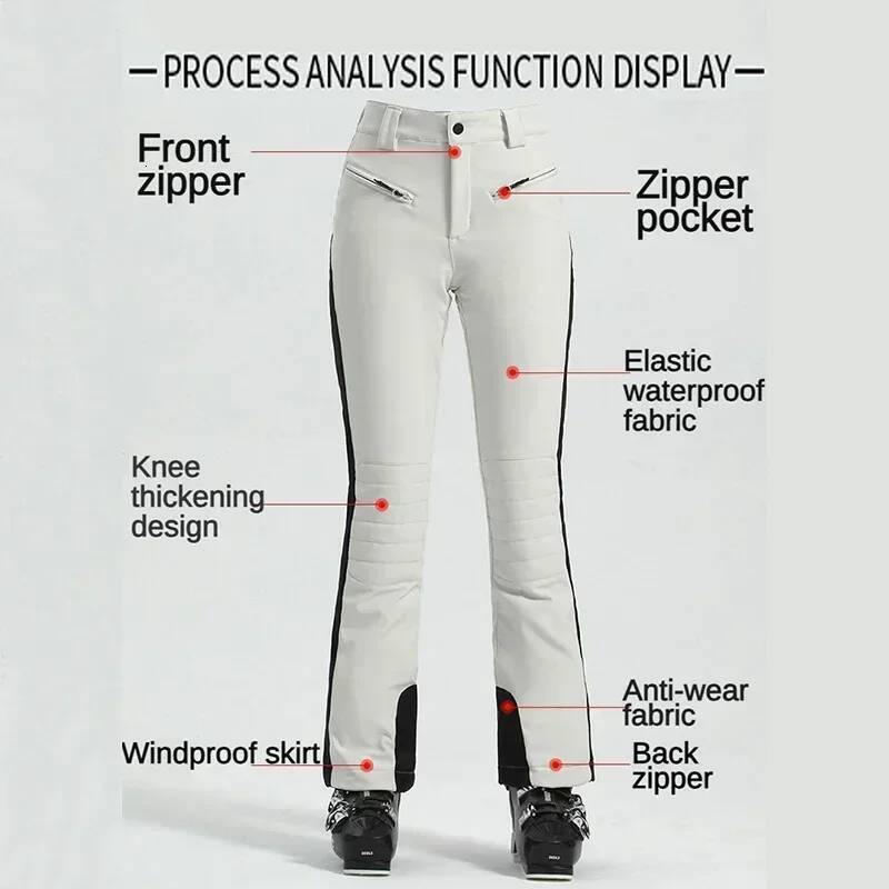 Ddmyoutdoor Female Slim Skiing Outdoor Warm Waterproof Snow Clothes Women High Elasticity Ski Trousers Winter Alpine Sport Pants Jogging Suit