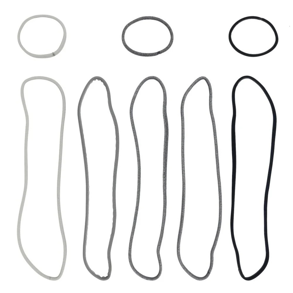 Non-Slip Elastic Headwraps 5-Pack Hair Accessories Comfortable Sweatbands Sports Workout Hair Ties Unisex Gray Black 250529
