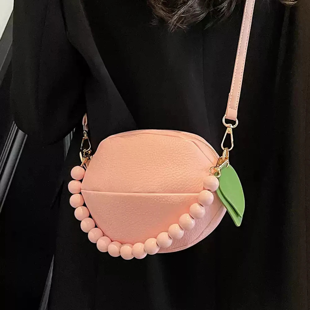 Summer Lychee Pattern Lemon Shape Crossbody Bag Women ed Solid Zipper Versatile One Shoulder Bags Casual Commute Packs 250605