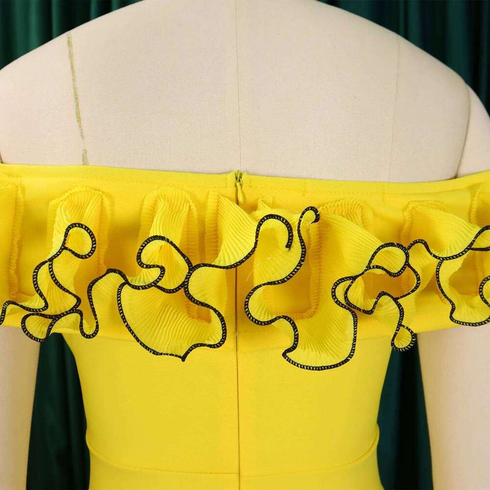 Elegant Jumpsuits Rompers 2025 New for Woman Off the Shoulder Ruffles High Waisted Straight Floor Length Birthday Party Outfits