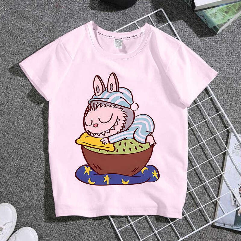 Summer Labubu Anime Merchandise Short Sleeve Unisex Two-Dimensional Trendy T-Shirt Casual Versatile Top labubus