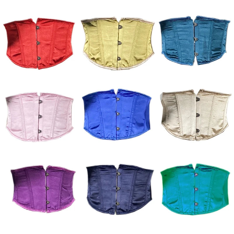 Women Short Abdomen Corset Crops Slimming Waist Trainer Lace Up Tight Tops Outwear For Dresses With Bones 16cm Height 3 Button 250605