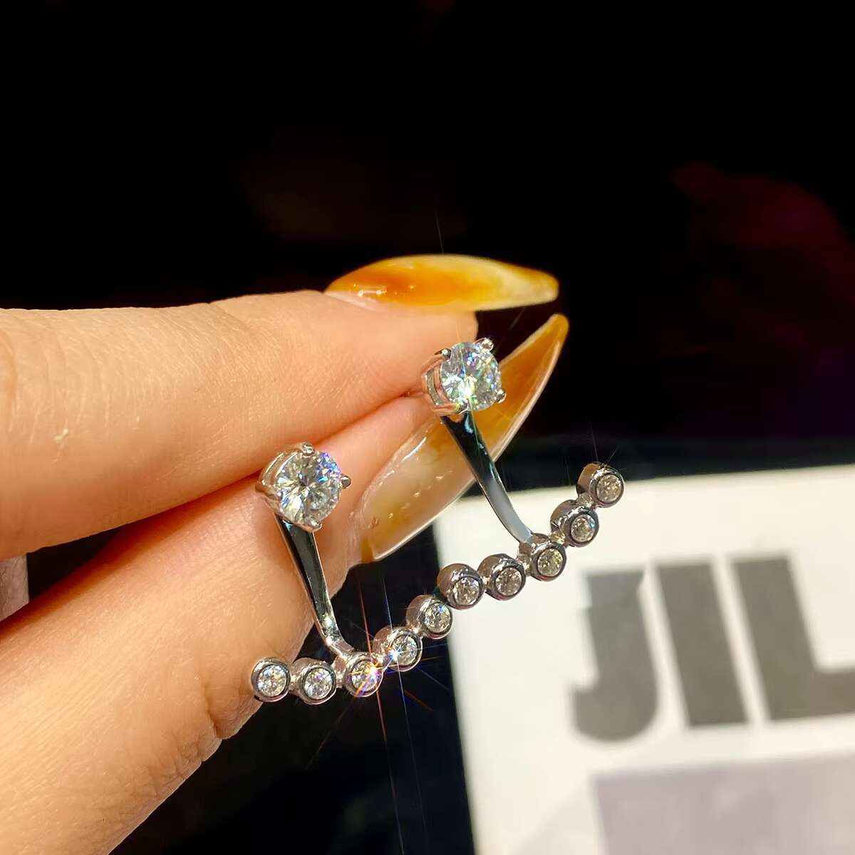 GRA Certified Luxury 0.5CT VVS Moissanite Diamond Wedding Stud Earring for Women 925 Sterling Silver Fine Jewelry