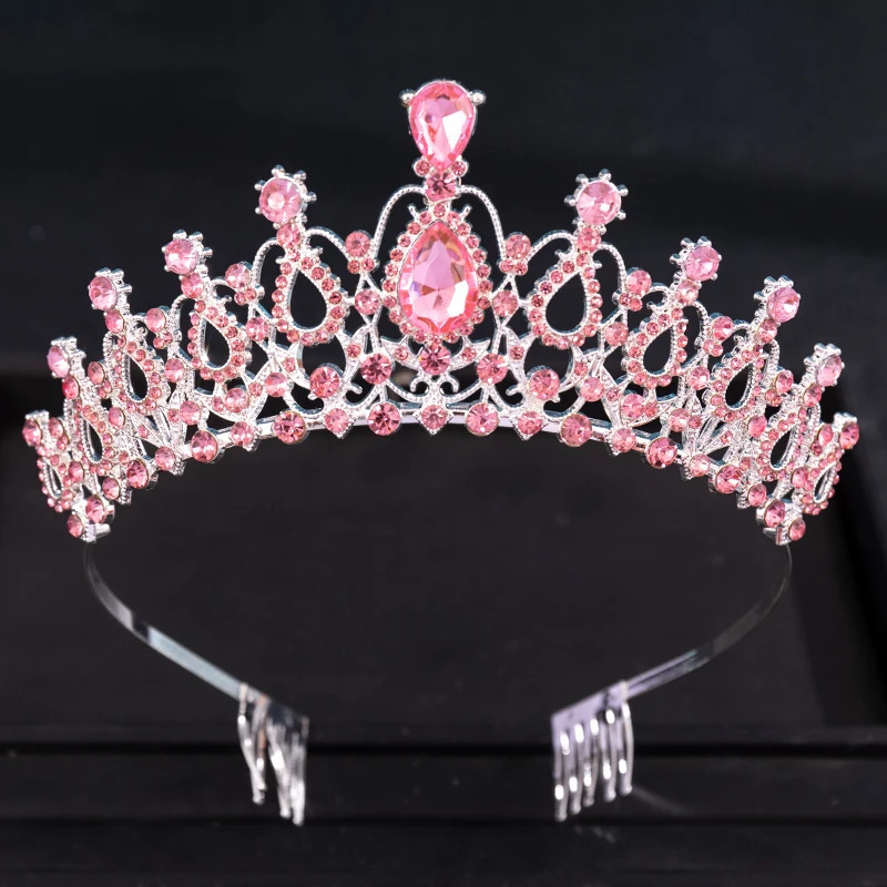 Baroque Crystal Crown Tiara With Comb Rhinestone Prom Diadem Heaband Women Bridal Wedding Hair Accessories Jewelry Crown Tiara 250529