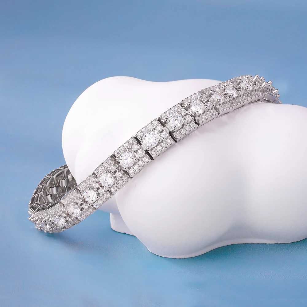 IGOTOS Luxury Full Moissanite Tennis Bracelet 3mm D VVS 925 Sterling Silver Women Engagement Wedding Diamond Bracelets Jewelry W250606