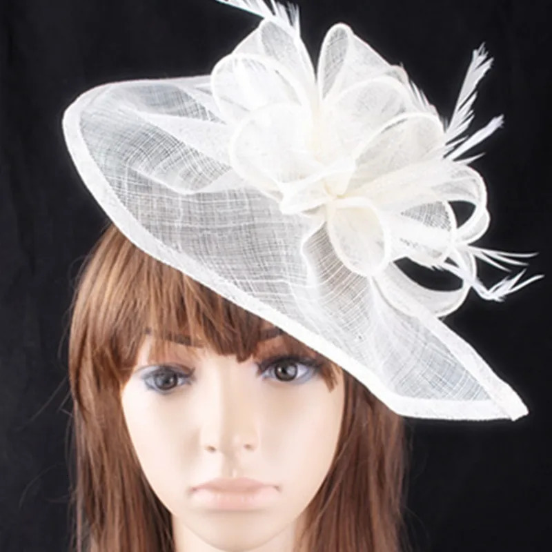 Champagne Sinamay Hats Fascinators Wedding Hair Accessories Bridal Headwear Party Cocktail Headpiece SYF278 250604