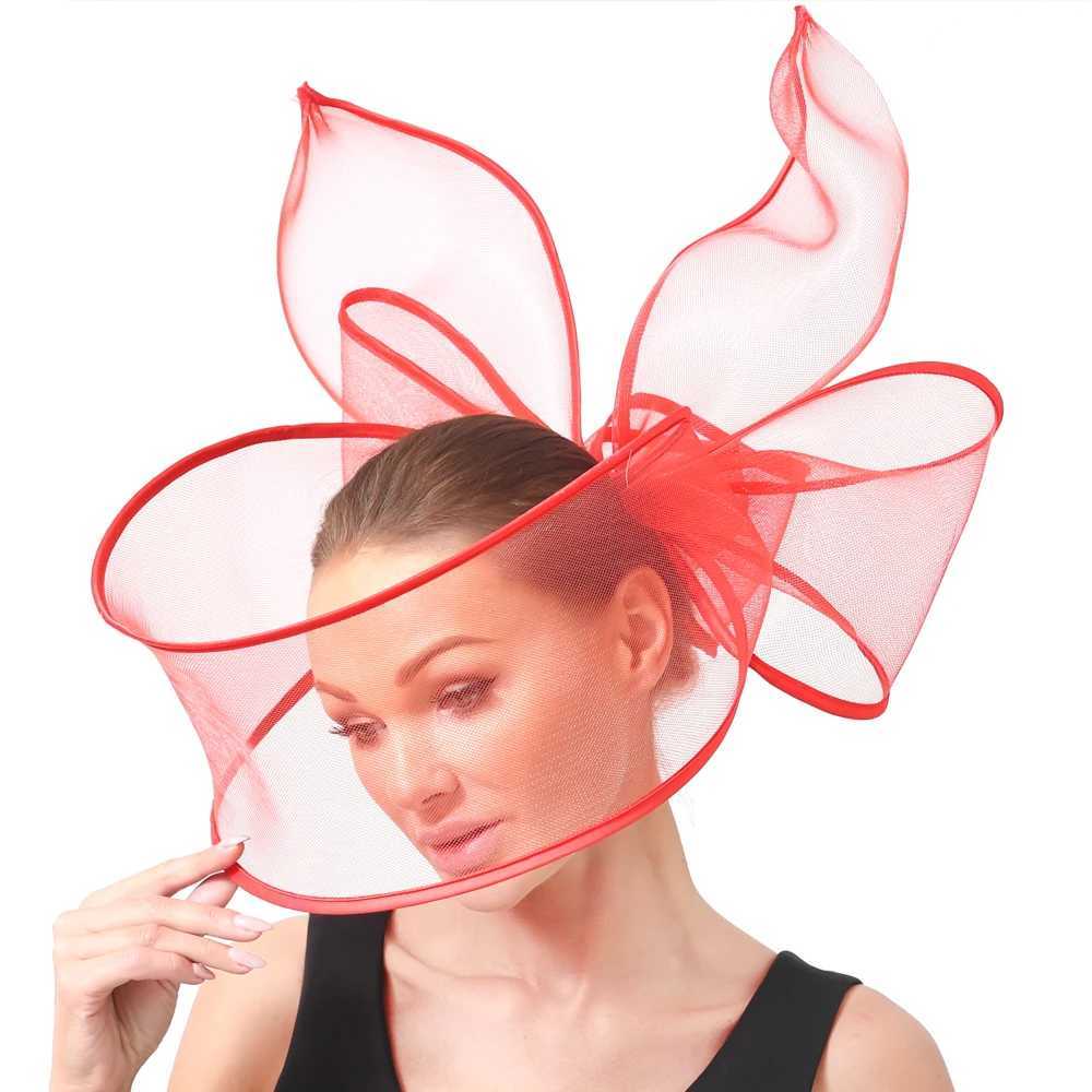 2024 New Fashion Fascinator Hat with Hair Clips Party Big Hat Nice Crinoline Headwear Church Wedding Bride Womens Hair Accessories Z250605