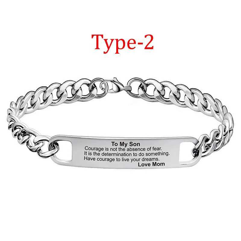 Inspirational Bracelet Mens Stainless Steel Personalized Engraved Bracelet Daughter Son to Father Gift Graduation Gift for Son W250606