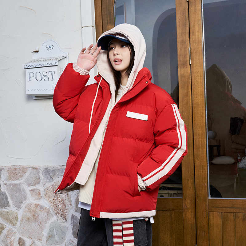 Ddmyoutdoor Men S Women S Thick Warm Cotton American Versatile And Fashionable Bread Jacket Striped Korean Loose Hooded Jacket Jackets