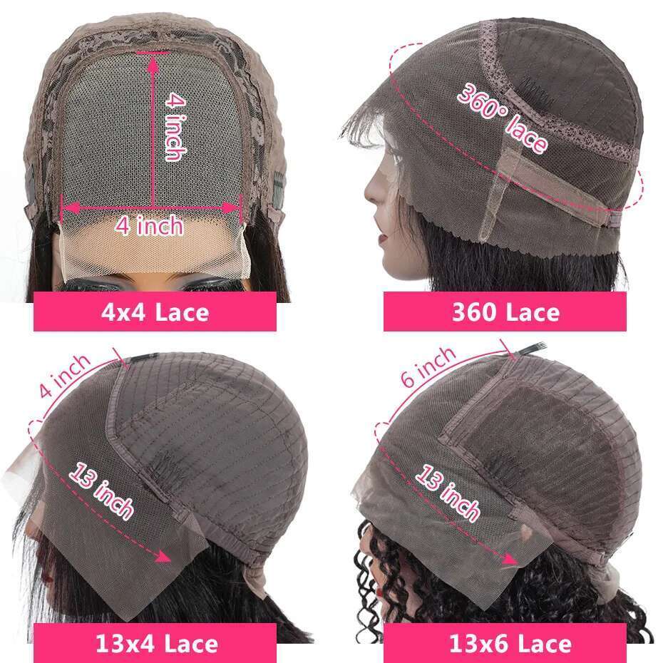 360 Full Frontal Human Hair Brazilian Straight 13x4 13x6 HD Transparent Lace For Women Pre Plucked Wigs 4x4 Closure Wig