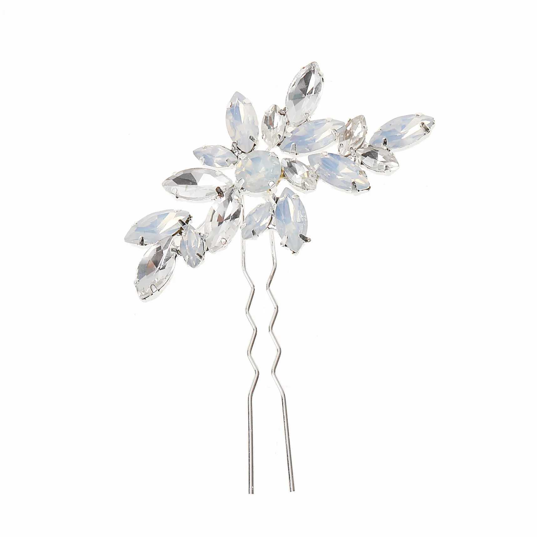 Bride Hair Pin Alloy Silver Color Clear Crystal Hairpins Bridal Wedding U Shaped Hair Sticks Women Bridesmaids Hair Accessories Z250605