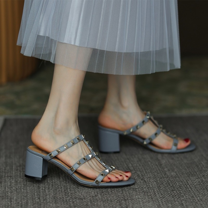 2025 Summer New Luxury Designer Women's Dress Shoes with Free Shipping, Khaki Black, White, Blue Summer New Fine Heel Women's Shoes