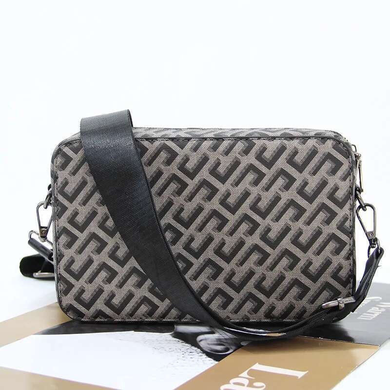 New Style Men's Crossbody Fashion Plaid Square Brand Design Crossbdoy Bags Male Shoulder Bag Mobile Phone Handbags