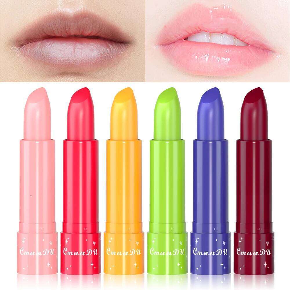 free shipping 6-Color Fruity Scent Color-Changing Lipstick, Moisturizing and Hydrating, Long-Lasting Lip Balm with Smooth and Soft Texture