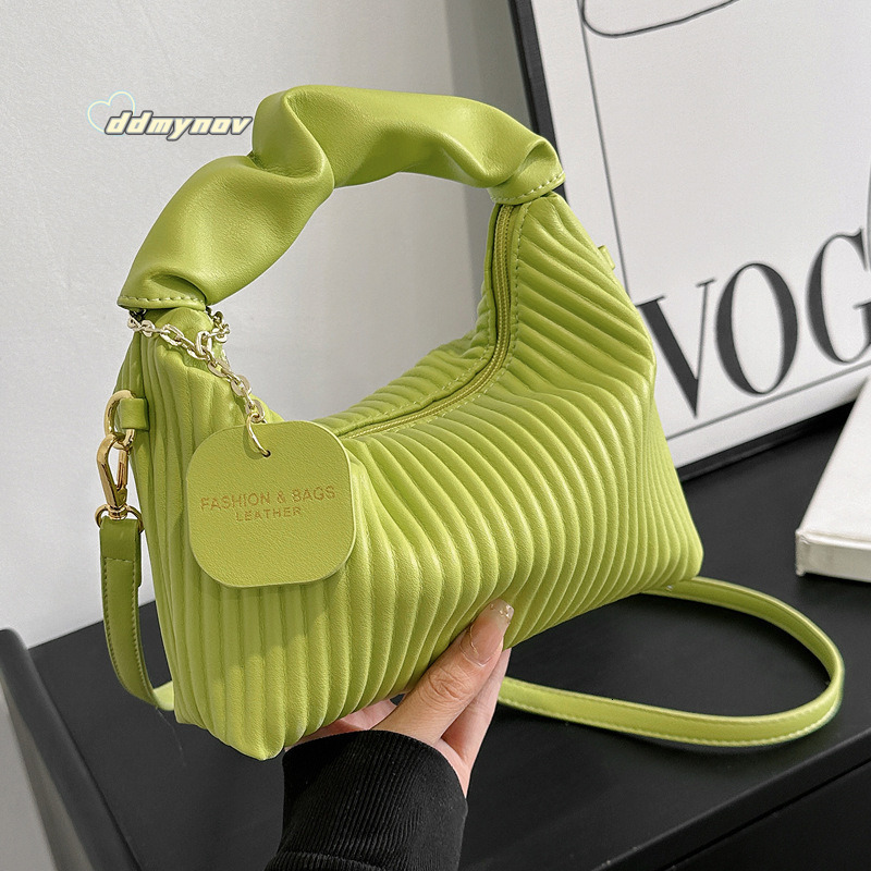 Textured Vertical Striped Handbag 2023 New Niche Design Shoulder Crossbody Stylish Versatile Bag for Women ddmynov