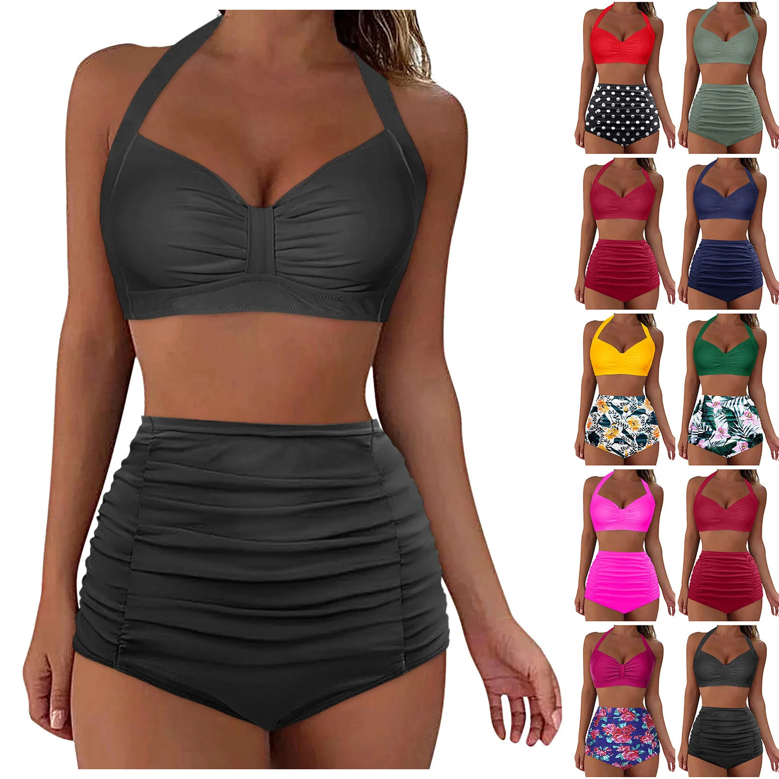 Bathing Suit For Women Tankini High Waisted Bikini Sexy Push Up Two Piece Swimsuits Vintage Swimsuit Swimwear 2024 250530