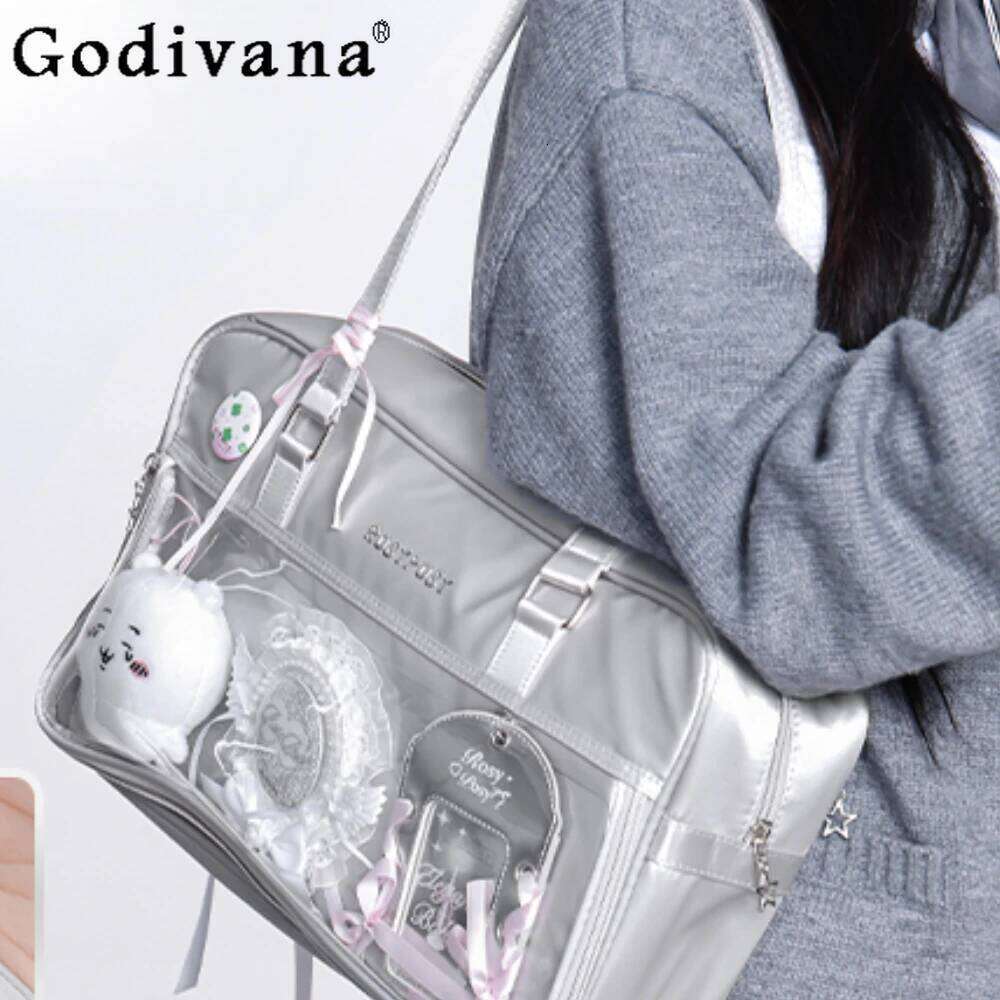 Sweet Cute JK Uniform Shoulder Ita Bag School Bags Lolita Large Capacity Tote Handbags For Women