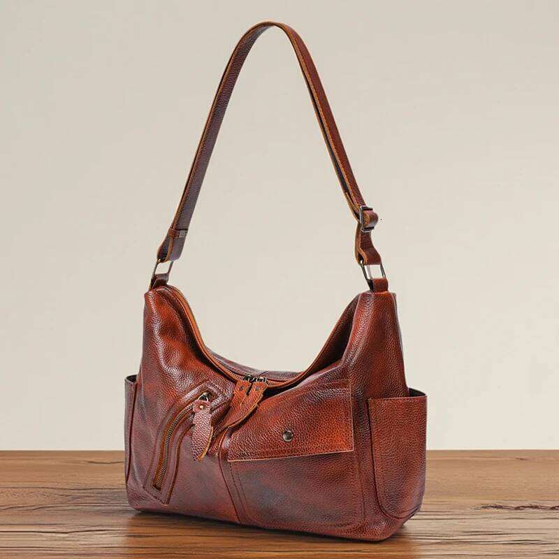 Designer Bags 2025 Cow Genuine Leather Shoulder Bag Ladies Casual Soft Cowhide Retro Handbags Female Fashion Design Crossbody Bags Luxury Bag