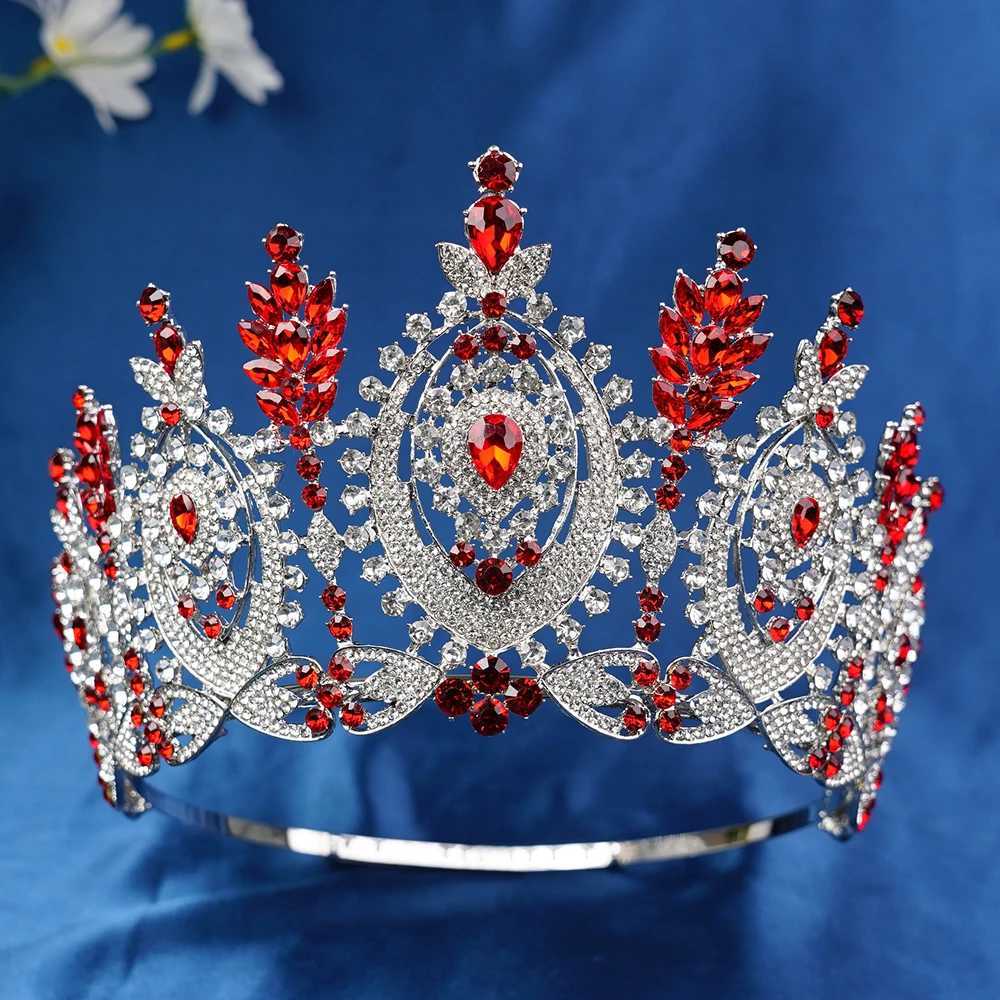 Luxury Round High Diadem Bride Wedding Dress Bridal Crown Pageant Miss Tiaras Headdress Hair Jewelry Accessories Z250605