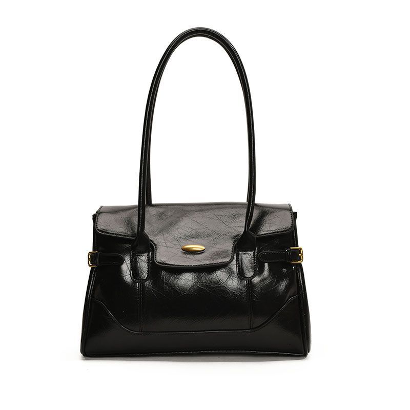 2025 Spring/Summer New Women's Bag Summer Commuter Large Capacity Bag Women's New Texture Shoulder Bag Fashion Handbag Solid Color Rock Patt