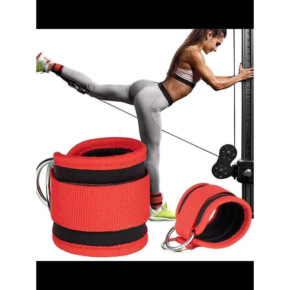 DHEssentials Adjustable Ankle Straps for Cable Machine Workout with D Ring Neoprene Support for Gym Leg Glute Training Pulley System