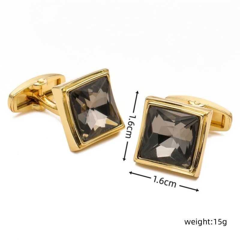 Copper material square white crystal Cufflinks fashion mens French shirt cuff buttons womens jewelry W250606