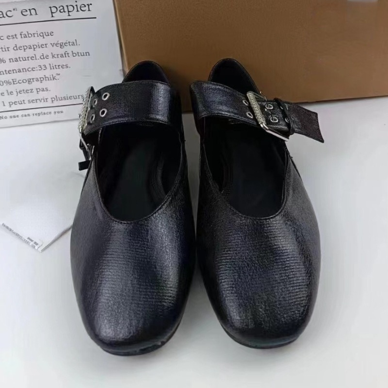 Designers Loafers High Heels Black Ballet Flats Shallow Womem Mary Jane Shoes 2025 Summer Footwear Comfortable Round Head Casual Outdoor Luxury Ladies