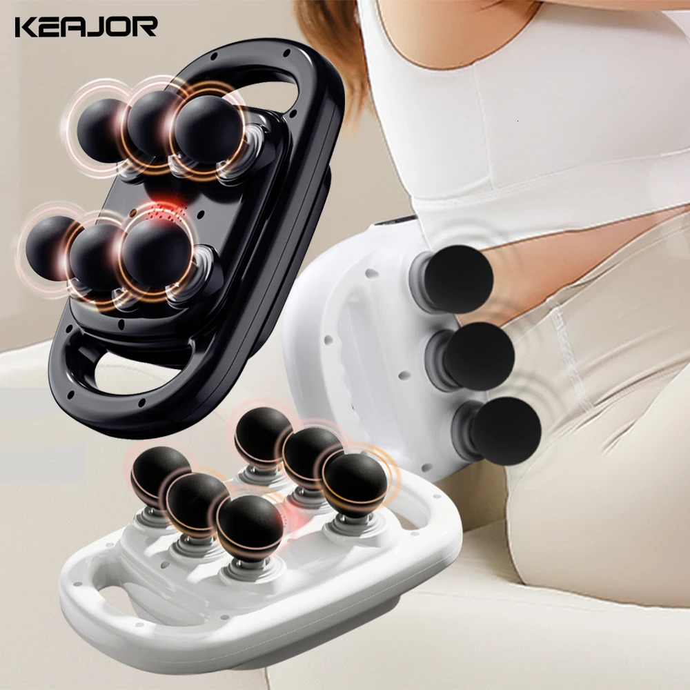 Fascia Gun Massager Six-head Fascia Gun Massager For Back Waist Legs Body Shoulder High Frequency Professional Muscle Relaxation 250605