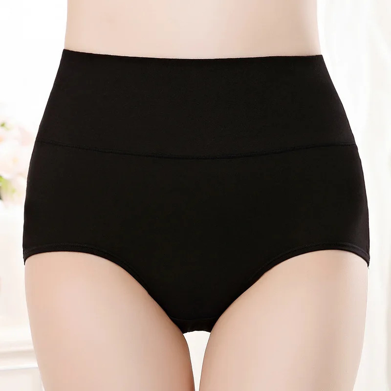 4PcsLot High Waist Underwear Cotton Pantie Body Slim Abdominal Plus Size Girls Briefs Female Lingerie Shaper 250609