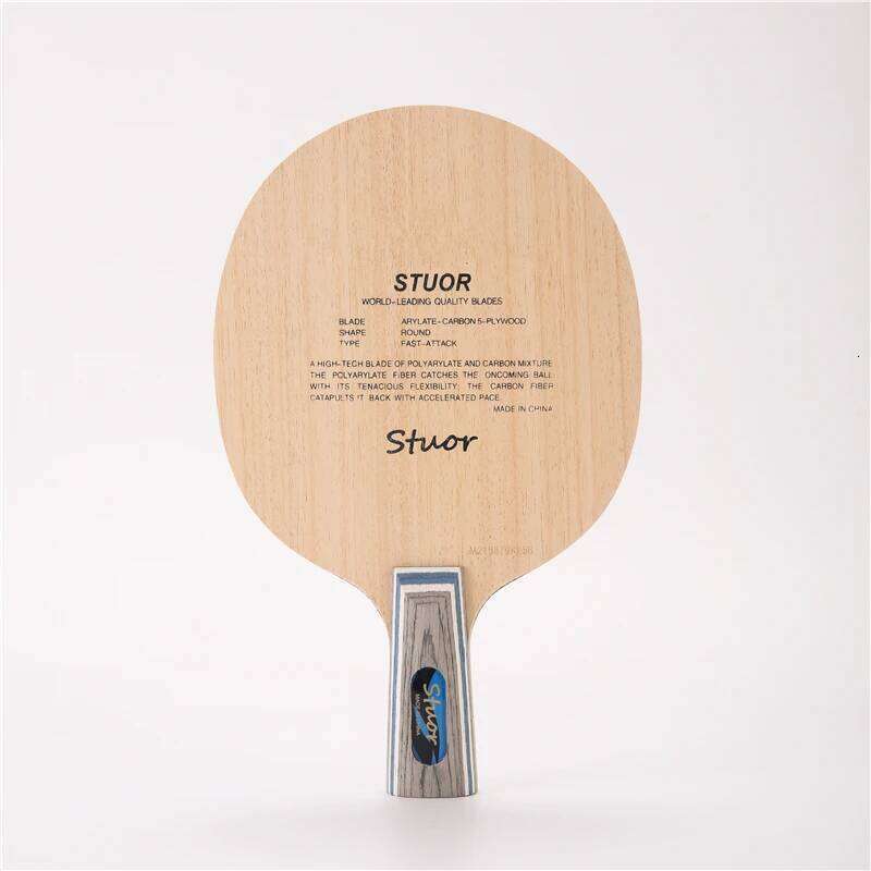 Stuor BLUE Carbon Fiber Lightweight Ping Pong Racket Blade Accessories Table Tennis Paddles 5+2