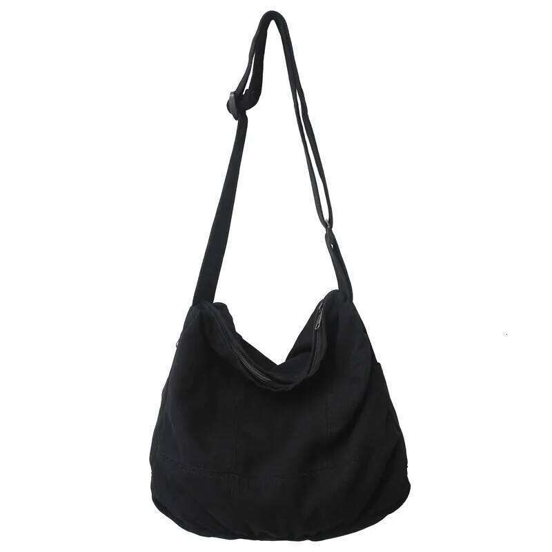 Winter Ready Unisex Black Canvas Shoulder Tote with Plenty of Storage Spacedesigner bag