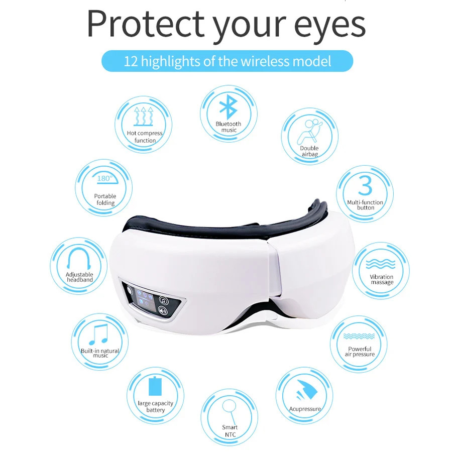 Smart Eye Massager Rechargeable Eye Mask For Dark Circles Puffiness Dry Eyes Fatigue Relief Perfect For Sleep Travel 250603