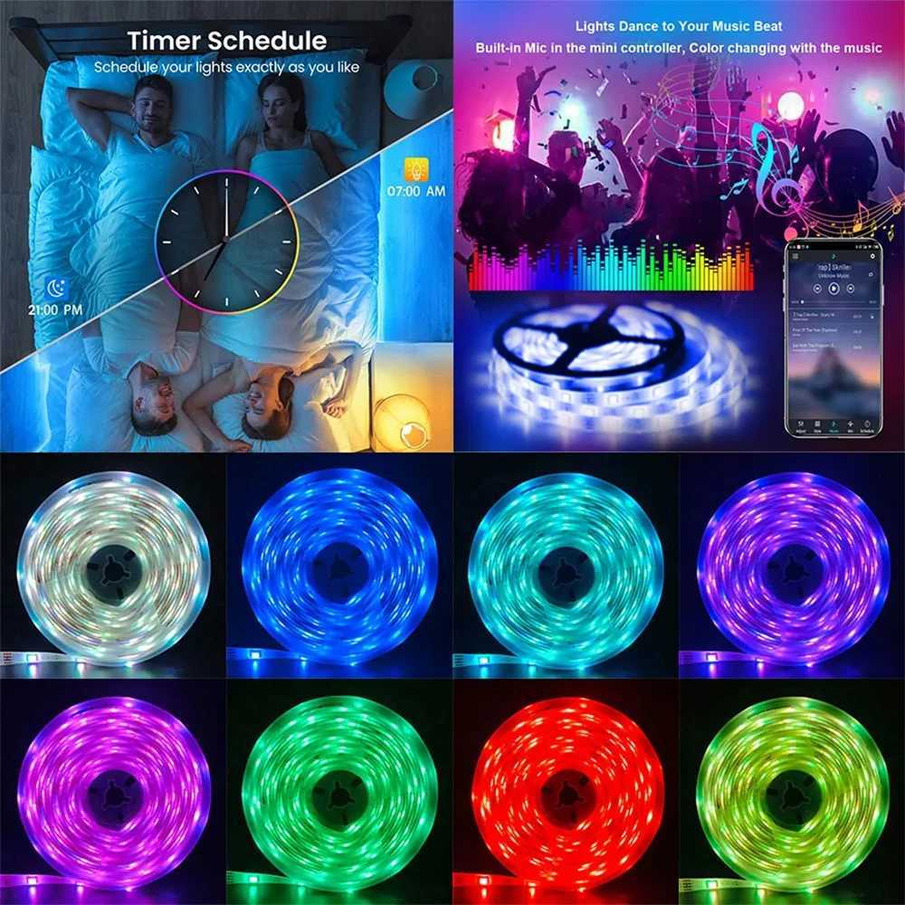 40m Bluetooth LED strip light LED Strip Lights LED Lights For Bedroom Smart LED Lights APP Control For Birthday Christmas Z250605