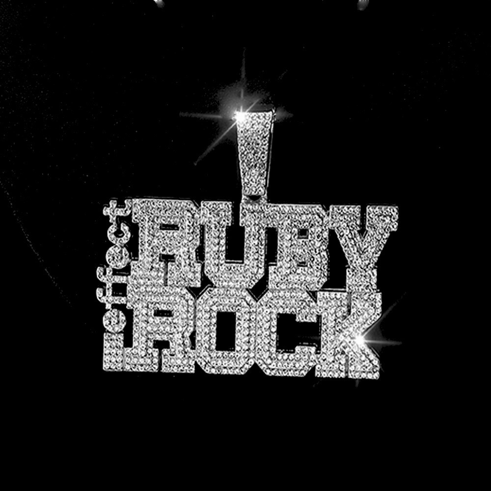 Wild full diamond letter DIRTY BIRDS alloy pendant ALPB baseball team hip-hop personality mens necklace 250320