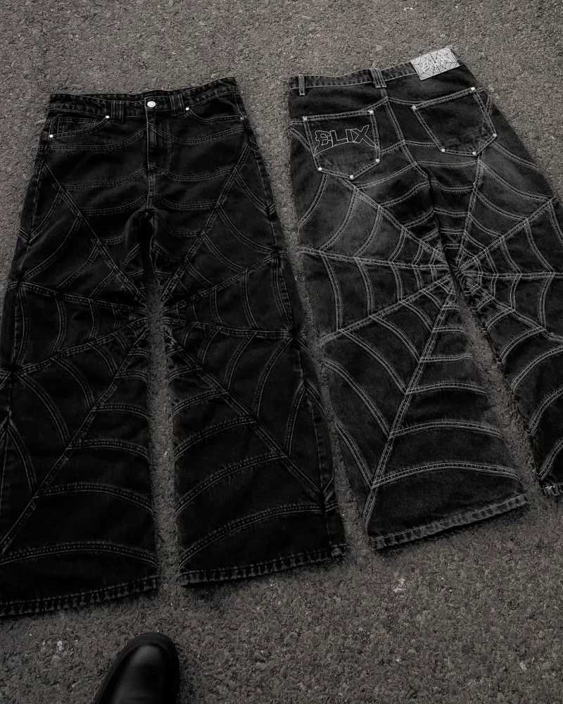 Trendy Brand Harajuku American Hip-hop Oversized Washing Jeans Men Y2k High Street Retro Punk Casual Loose Wide-leg Pants Women Z250605