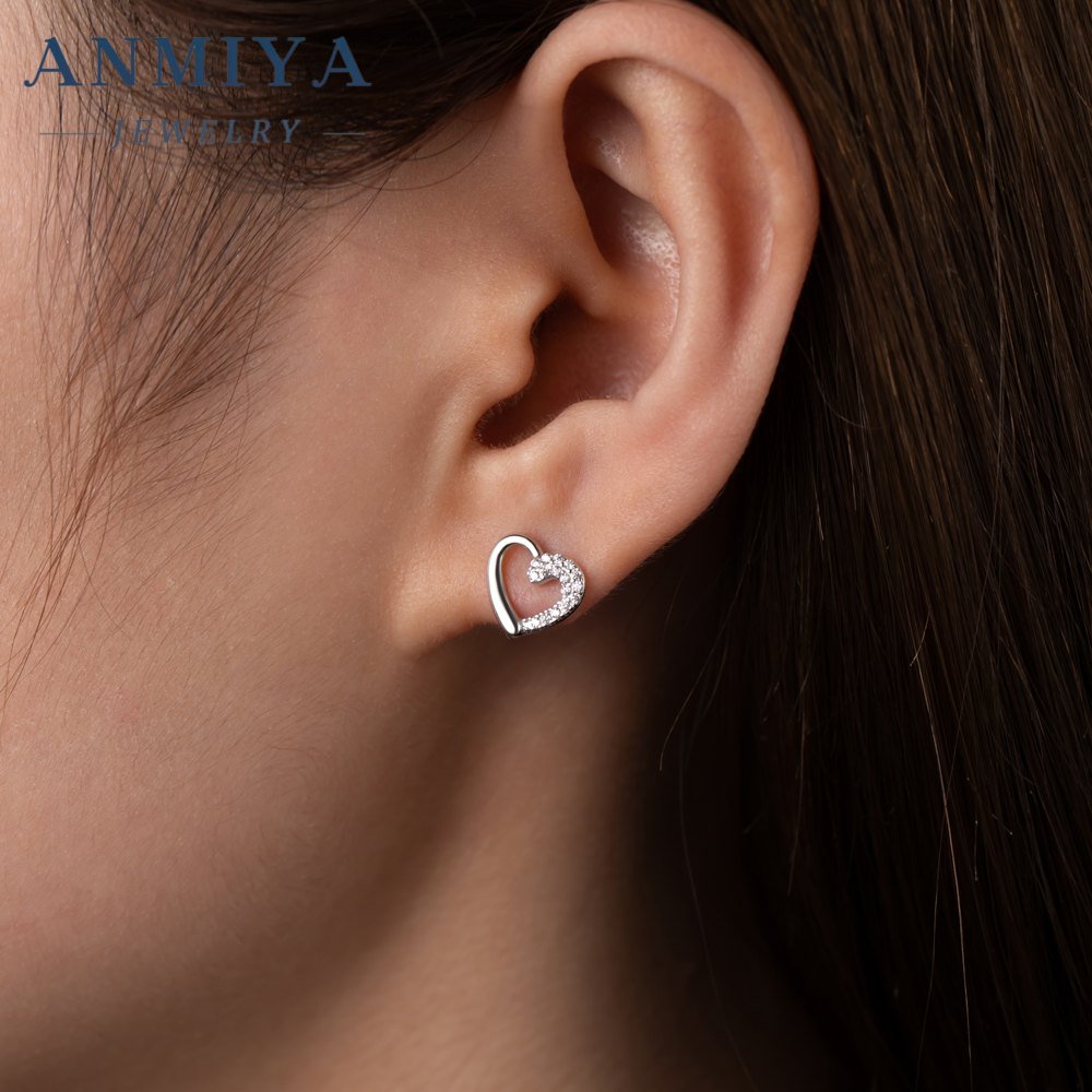 925 Silver Zircon Heart Necklace Earrings Pendant Wedding Set Dubai Bridal Jewelry Women Parties Engagements Featuring Pearls