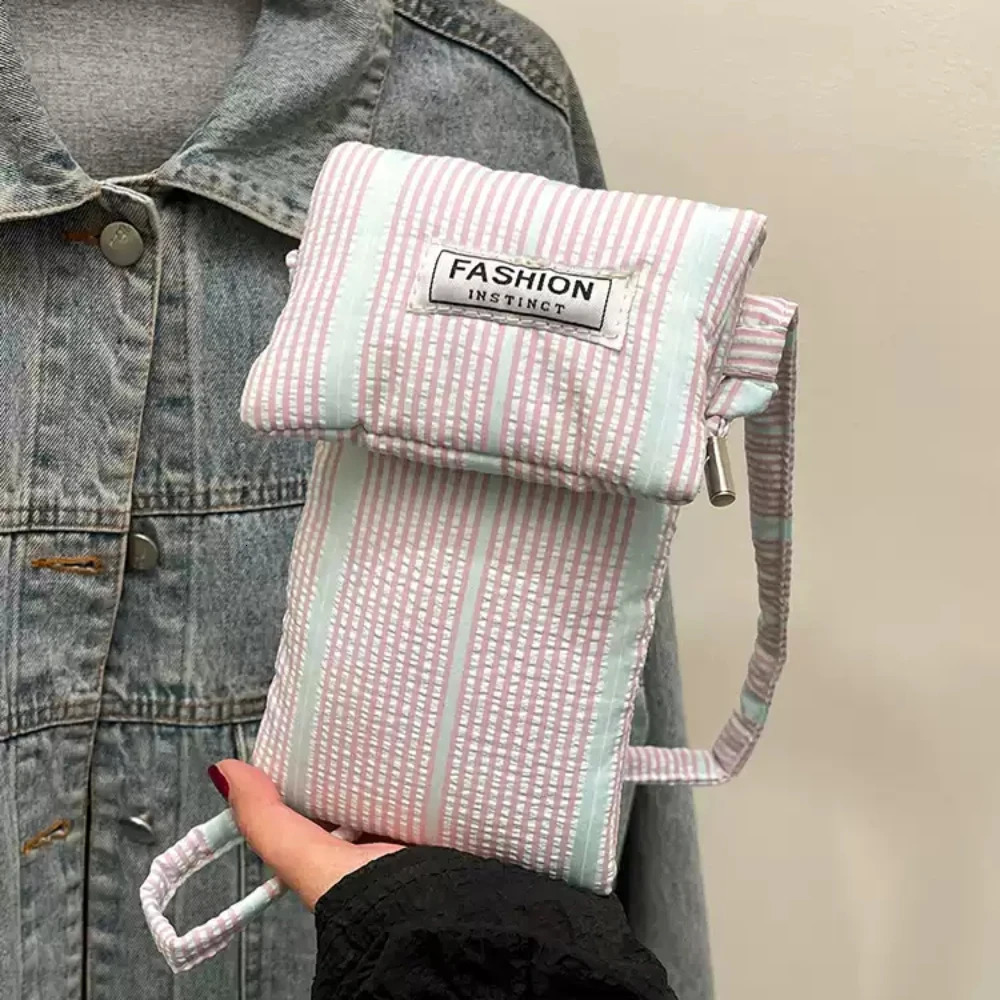 Contrast Color Striped Mini Crossbody Bag Women Summer Casual All-Match Shoulder Bags Daily Commute Phone Lipstick Packs 250605