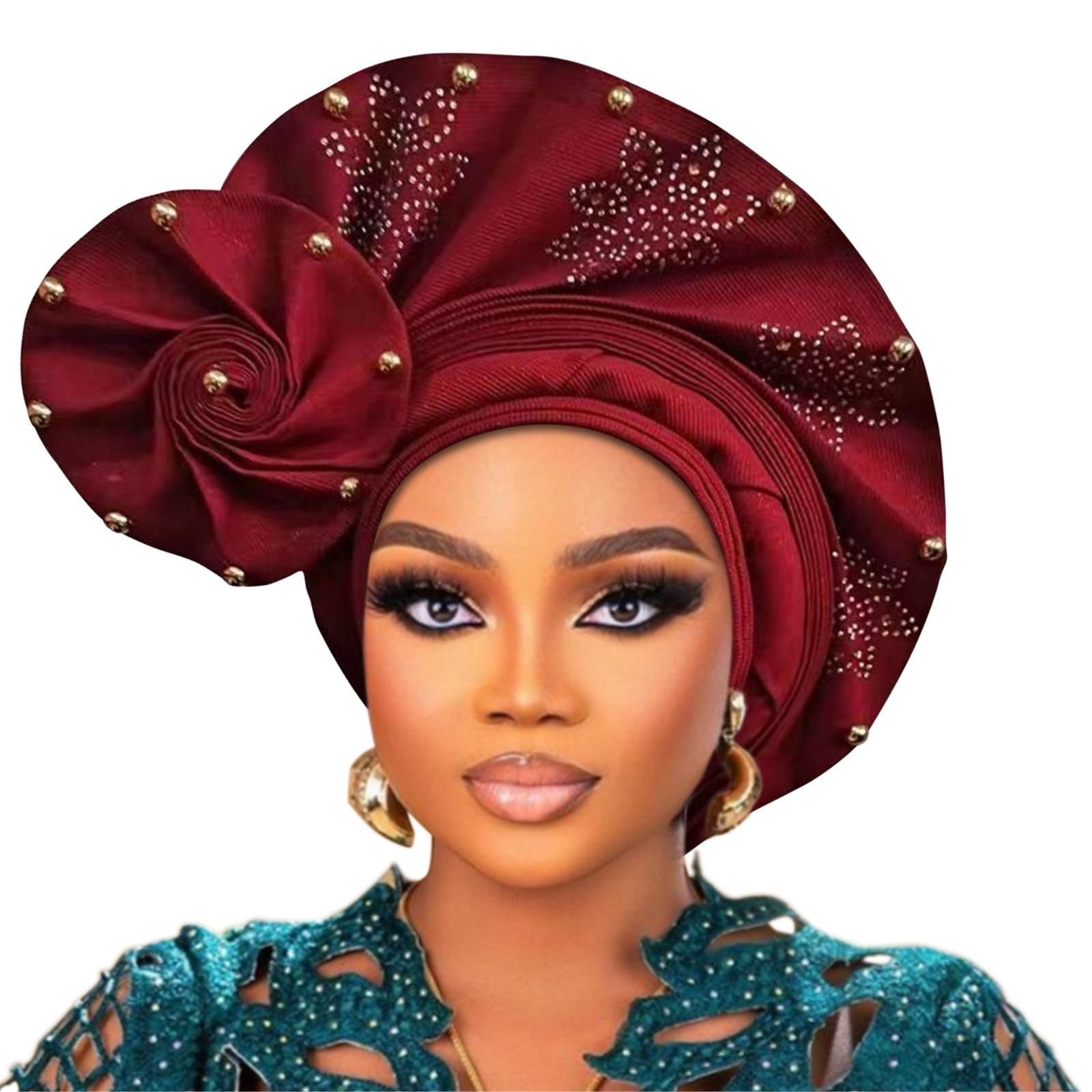Party Hats latest aso oke auto gele headtie Already Handmade African Cap Nigerian Wedding Gele Women Braid Turbans Ladies head Wraps 7L0981 231026