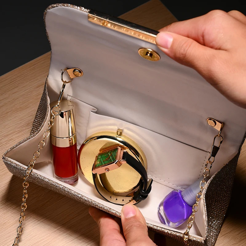 Womens Crossbody Evening Bag Pleated Round Bottom Clutch with Sequin Pattern Leather and Crystal for Weddings Dinners 250528