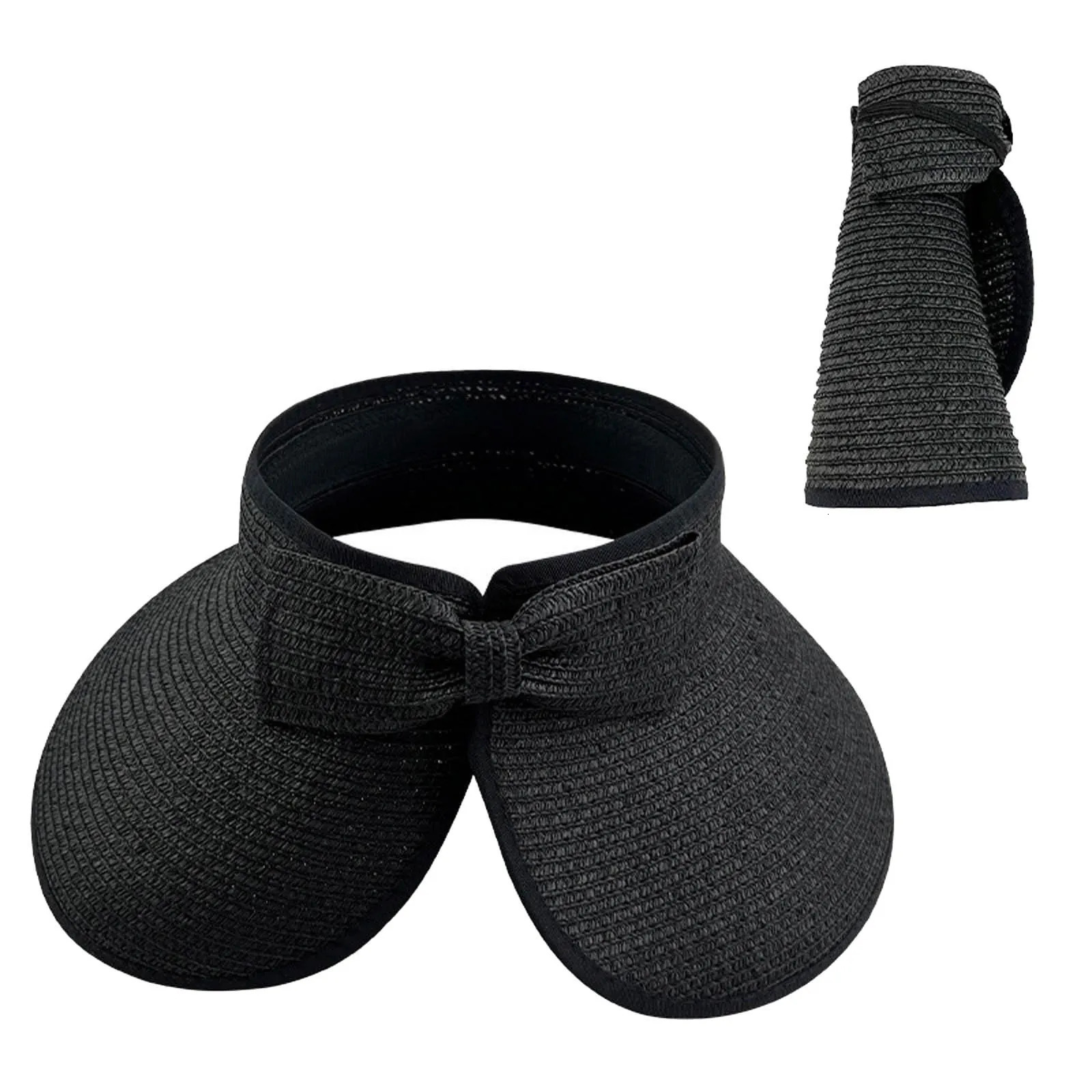 Womens Swim Hat Womens Sunshade Hat Korean Edition Women Open Top Big Sunscreen Sun Hat No Top Foldable Hat Big Visor Hat Women 250603