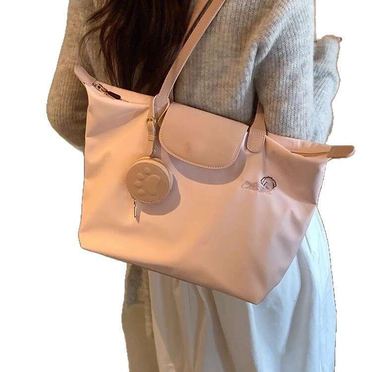 2025 New Fashion Versatile Bread Dog Unheard Flower Language Tote Women's Casual Large Capacity Shoulder Bag