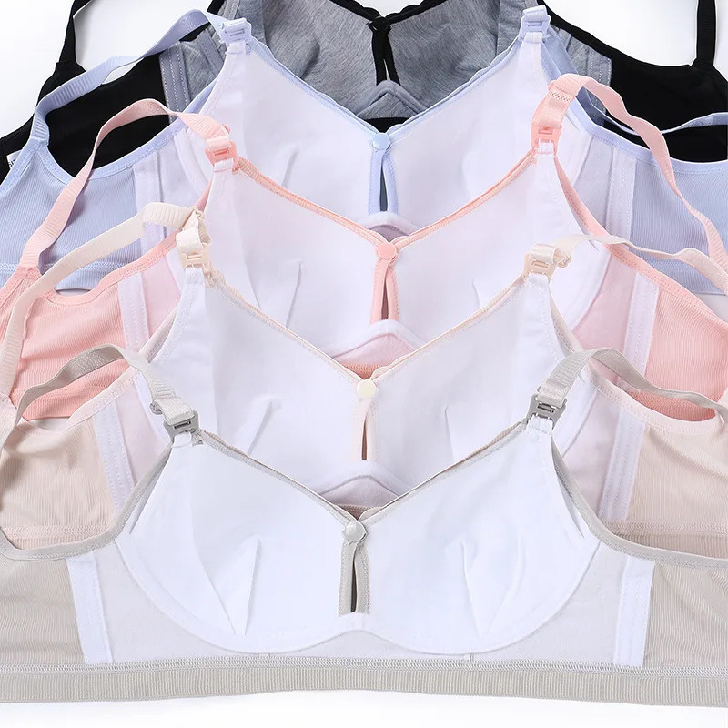 Maternity Breastfeeding Bra Comfortable Breathable Traceless Gathered Anti Sagging mMaternity Underwear Four Seasons 250530