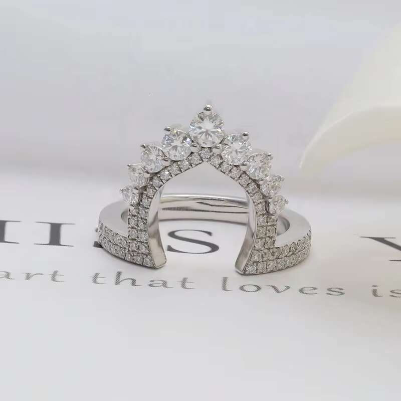 Paston Custom Fine Jewelry 925 Silver DE VVS1 3ct Pear Moissanite Luxury Ring Set With Moissanite Ring Band Wholesale Price