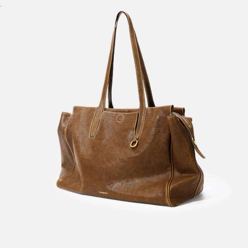 Women Travel Shoulder Large Capacity Fashion Versatile Plant Fiber Leather Commute Bag Motorcycle Equ Handbags