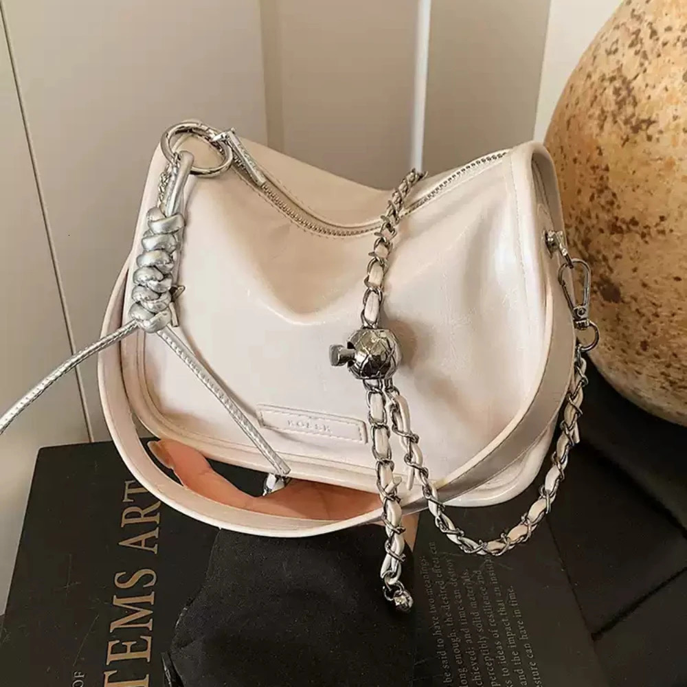 Women Glossy PU Soft Crossbody Bag Fashion Solid Color Hand-Held Versatile Packs Commute All-Match One Shoulder Bags 250605