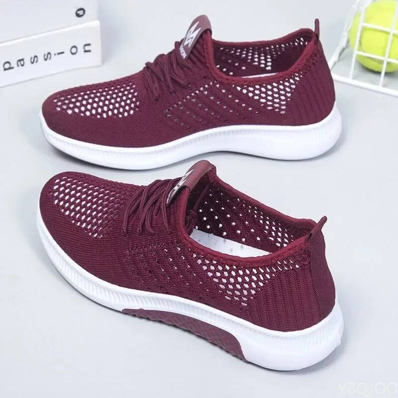 Ddmyoutdoor Women Flat Casual Fashion Breathable Mesh Vulcanized Shoes Sneakers Summer Ladies Boat Shoe Zapatos Para Mujer Outdoor Shoes
