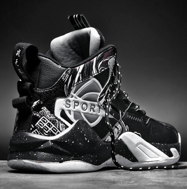 High top basketball shoes men's autumn/winter leather casual sports shoes new anti slip youth training and competition shoes Z 6.4-1