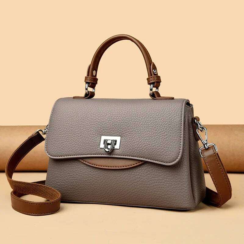 High Quality Solid Color Soft Leather Shoulder Crossbody For Women 2024 Elegant Small Tote Bags Ladies Handbags Female Sac