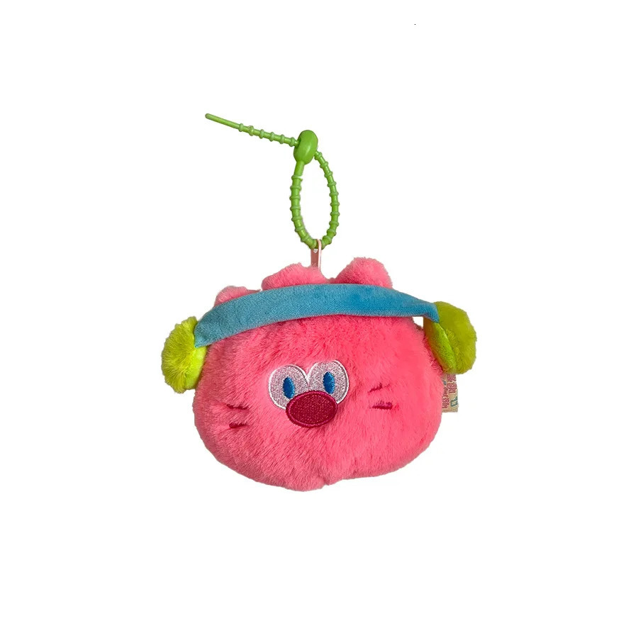 Cute Big Capacity Cat Plush Earphone Pouch Fluffy Coin Purse Keychain Bag Charm Backpack Accessories Adorable Gift for Girls Boys 250605